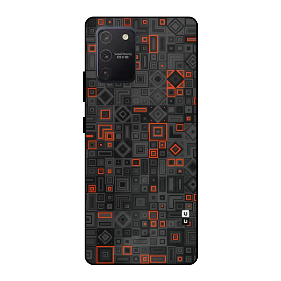 Orange Shapes Abstract Metal Back Case for Galaxy S10 Lite