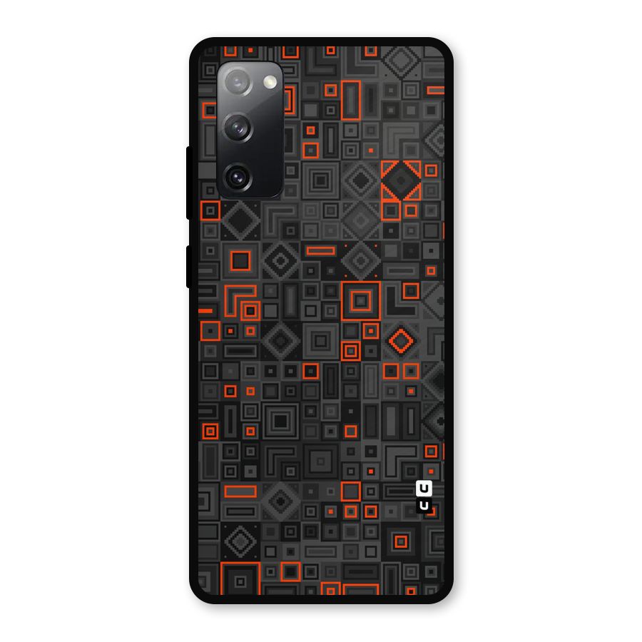 Orange Shapes Abstract Metal Back Case for Galaxy S20 FE 5G