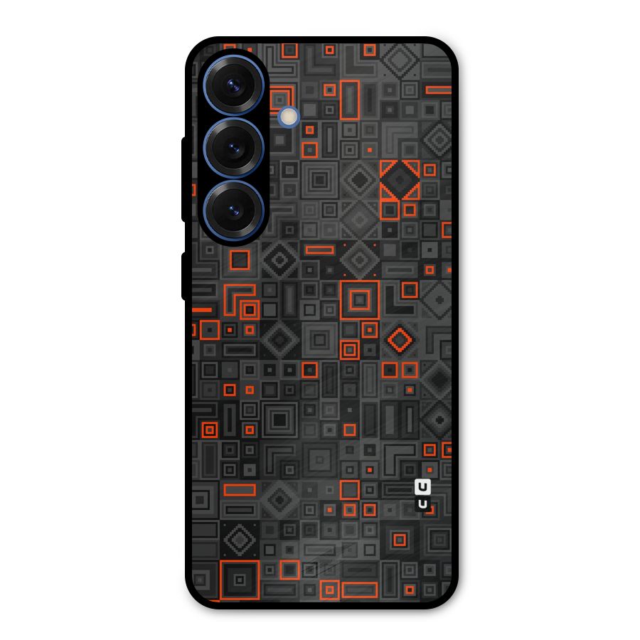 Orange Shapes Abstract Metal Back Case for Galaxy S25