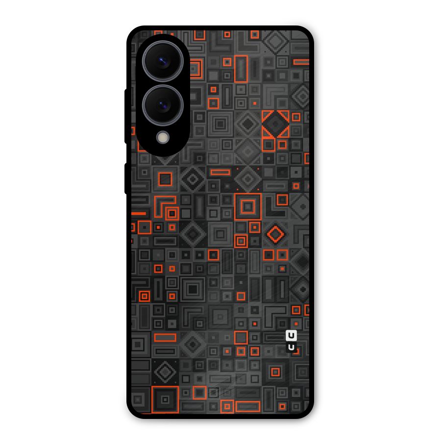 Orange Shapes Abstract Metal Back Case for Galaxy S25 Edge