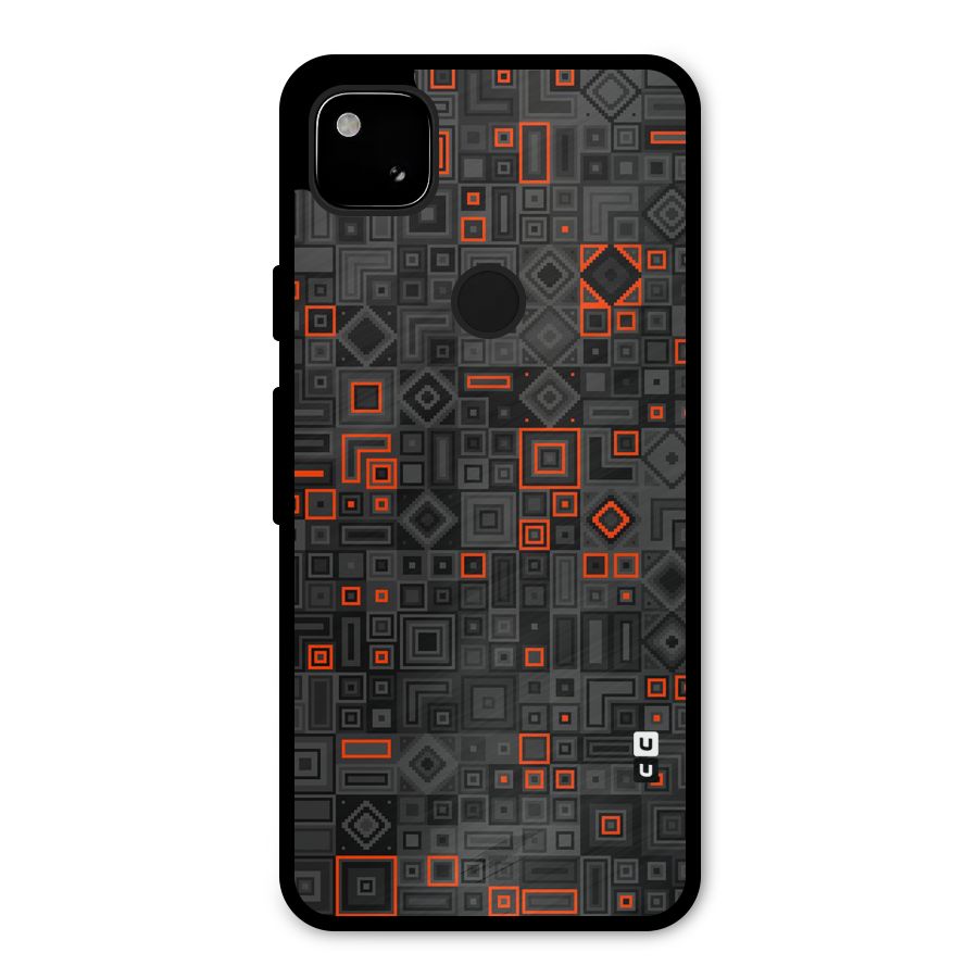 Orange Shapes Abstract Metal Back Case for Google Pixel 4a