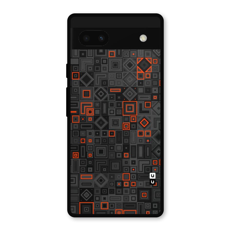 Orange Shapes Abstract Metal Back Case for Google Pixel 6a