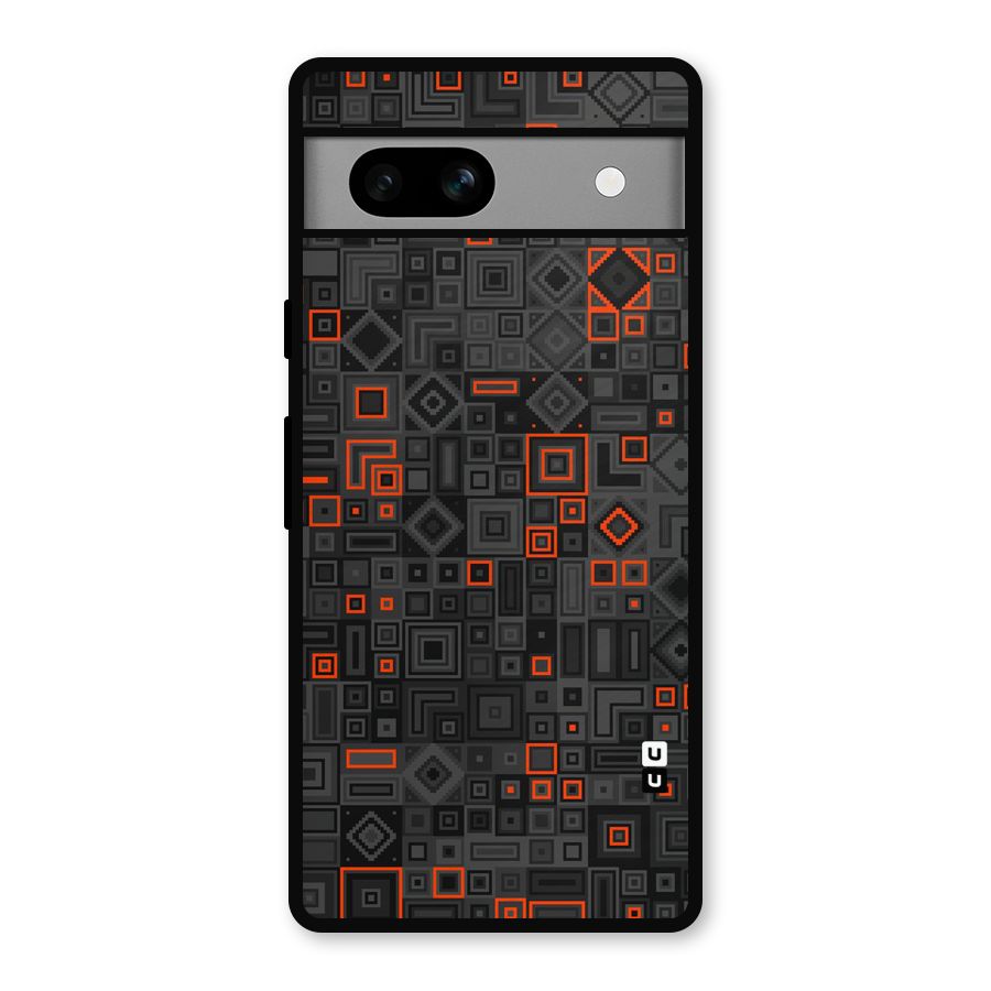 Orange Shapes Abstract Metal Back Case for Google Pixel 7a