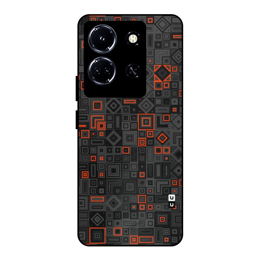 Orange Shapes Abstract Metal Back Case for Infinix Note 30 5G