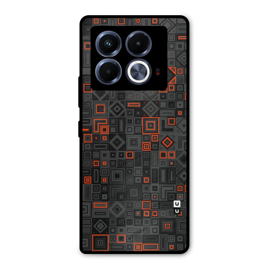 Orange Shapes Abstract Metal Back Case for Infinix Note 40 5G