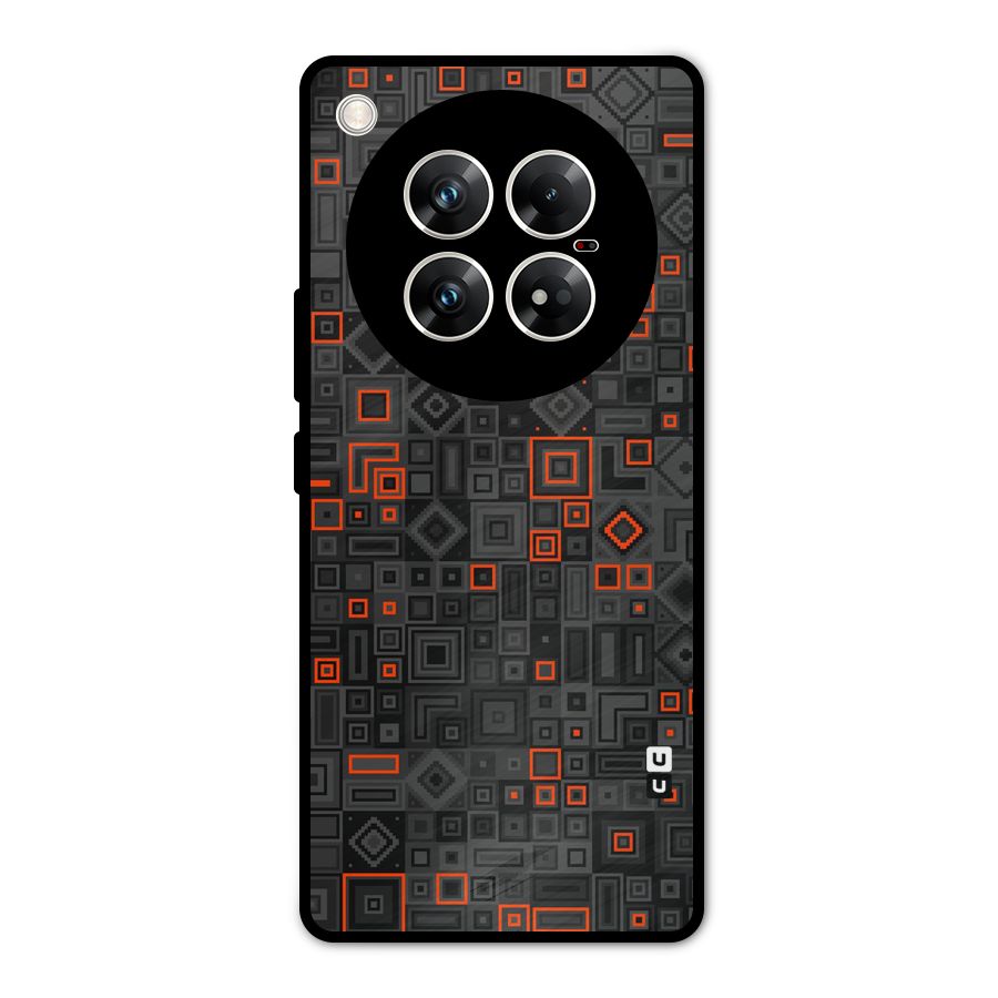 Orange Shapes Abstract Metal Back Case for Infinix Zero 40 5G