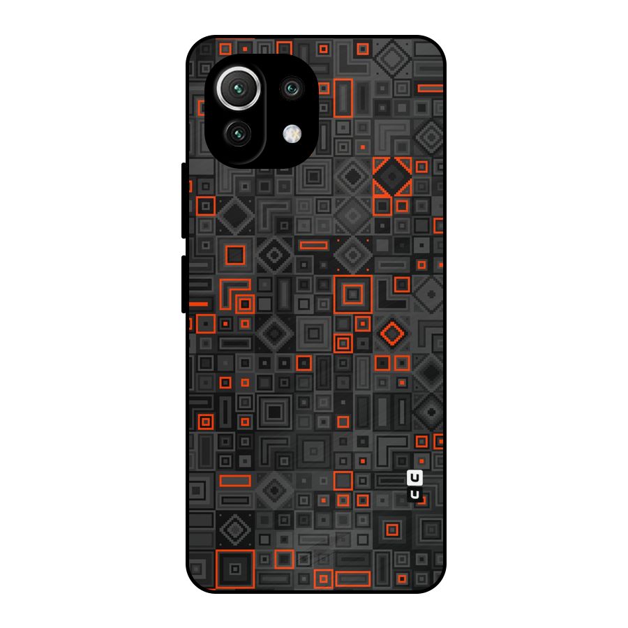 Orange Shapes Abstract Metal Back Case for Mi 11 Lite NE 5G