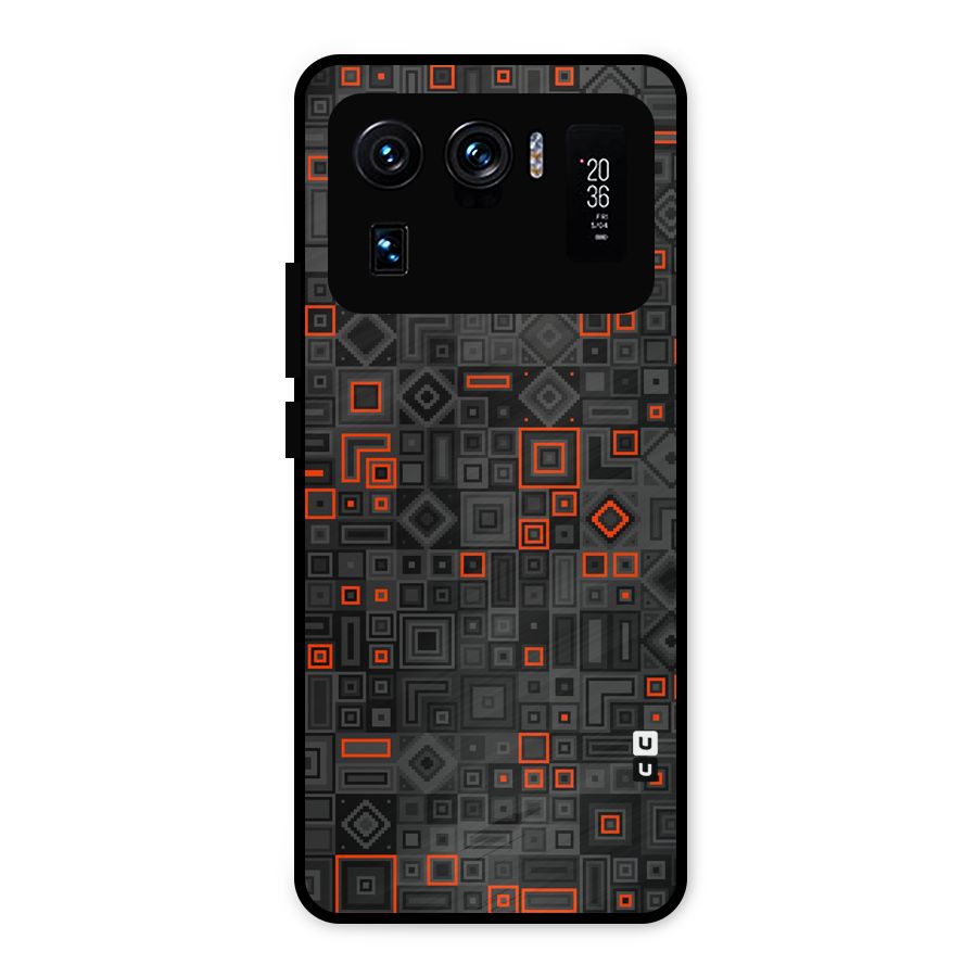 Orange Shapes Abstract Metal Back Case for Mi 11 Ultra