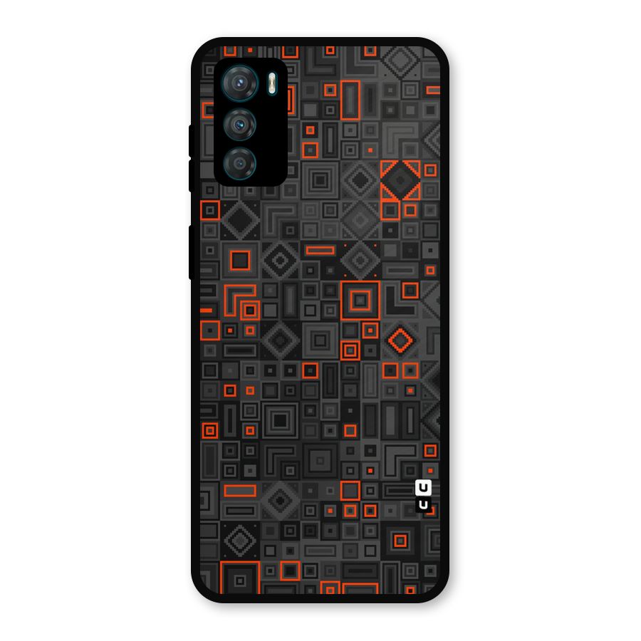 Orange Shapes Abstract Metal Back Case for Moto G42