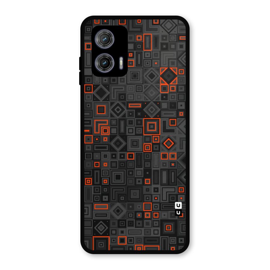 Orange Shapes Abstract Metal Back Case for Moto G73