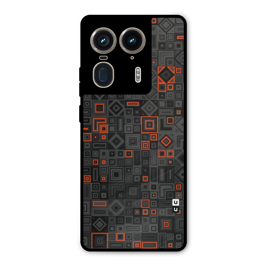 Orange Shapes Abstract Metal Back Case for Motorola Edge 50 Ultra