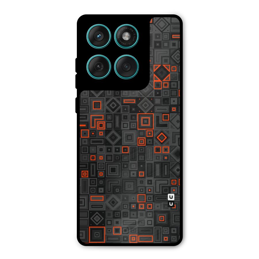 Orange Shapes Abstract Metal Back Case for Motorola Edge 60 Fusion