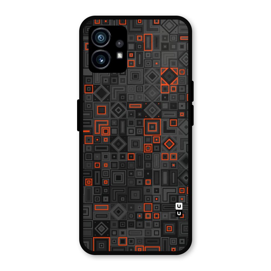 Orange Shapes Abstract Metal Back Case for Nothing Phone 1