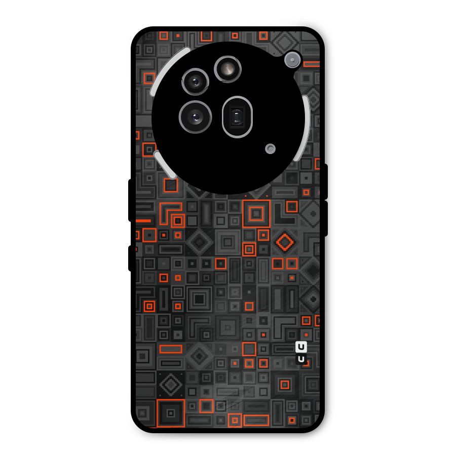 Orange Shapes Abstract Metal Back Case for Nothing Phone 3a Pro