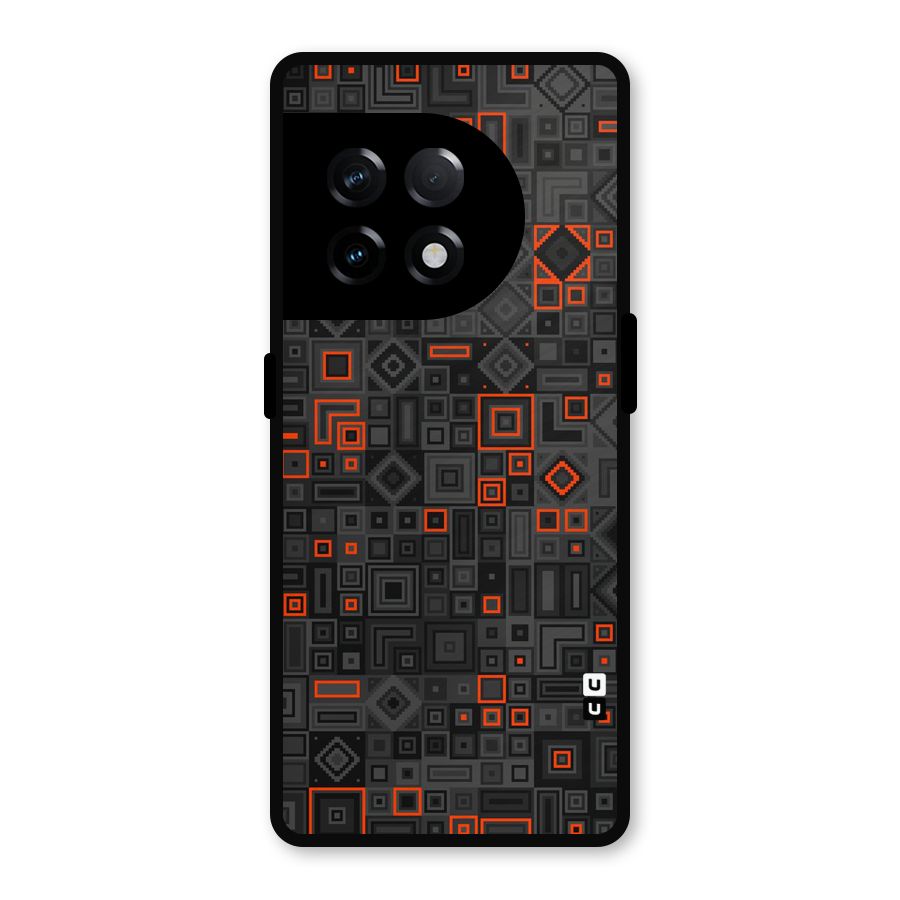 Orange Shapes Abstract Metal Back Case for OnePlus 11R
