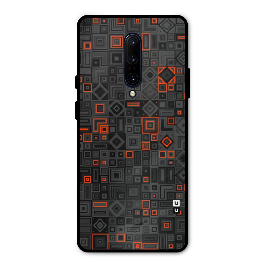 Orange Shapes Abstract Metal Back Case for OnePlus 7 Pro