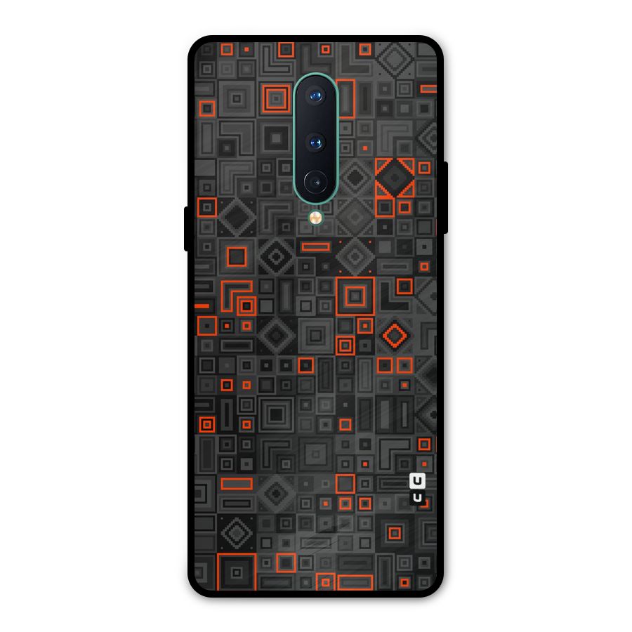 Orange Shapes Abstract Metal Back Case for OnePlus 8