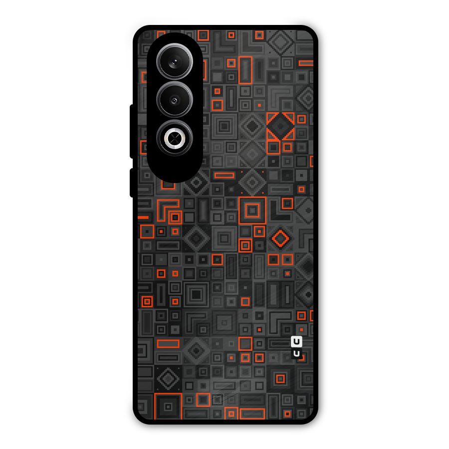 Orange Shapes Abstract Metal Back Case for OnePlus Nord CE4