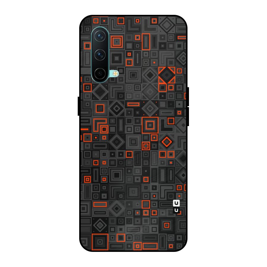 Orange Shapes Abstract Metal Back Case for OnePlus Nord CE 5G