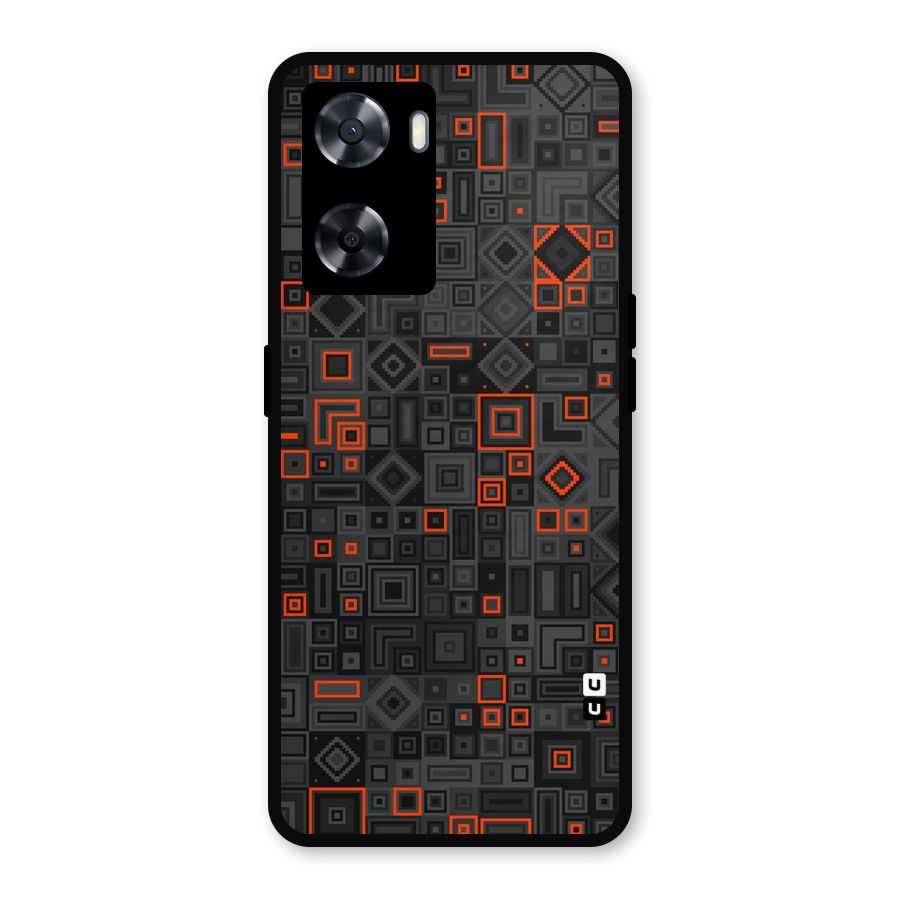 Orange Shapes Abstract Metal Back Case for Oppo A77s