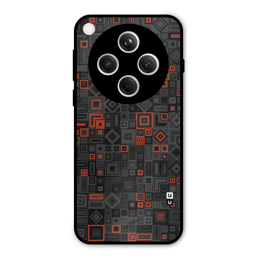 Orange Shapes Abstract Metal Back Case for Oppo Find X8