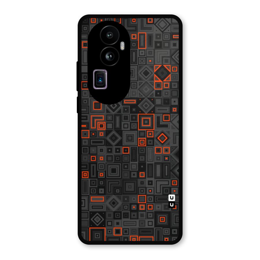 Orange Shapes Abstract Metal Back Case for Oppo Reno10 Pro Plus