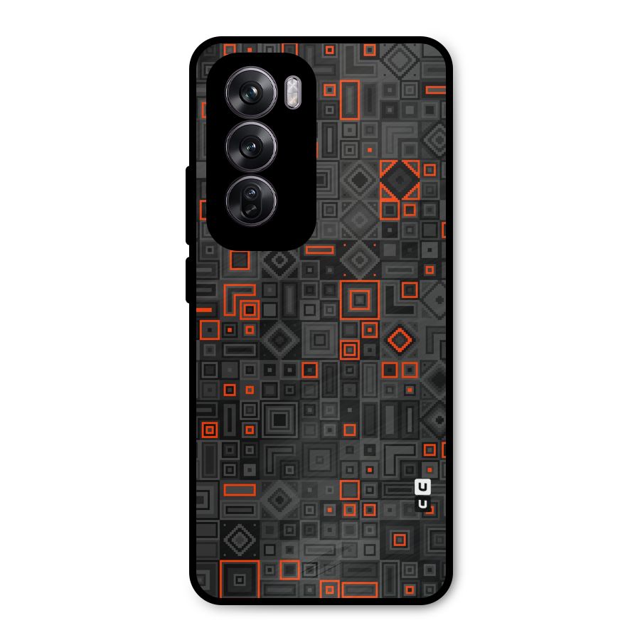 Orange Shapes Abstract Metal Back Case for Oppo Reno12 Pro