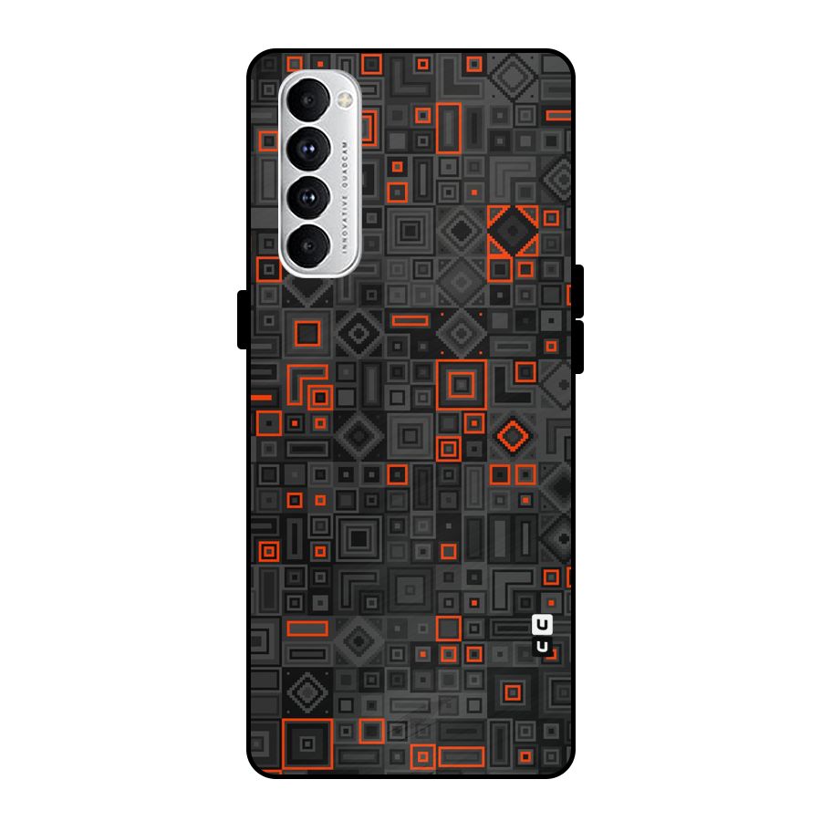 Orange Shapes Abstract Metal Back Case for Oppo Reno4 Pro