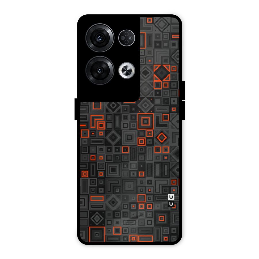 Orange Shapes Abstract Metal Back Case for Oppo Reno8 Pro 5G