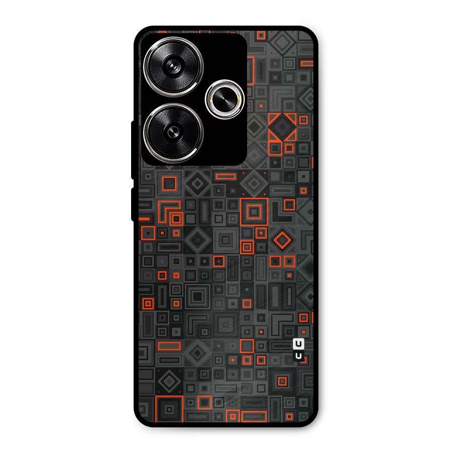 Orange Shapes Abstract Metal Back Case for Poco F6