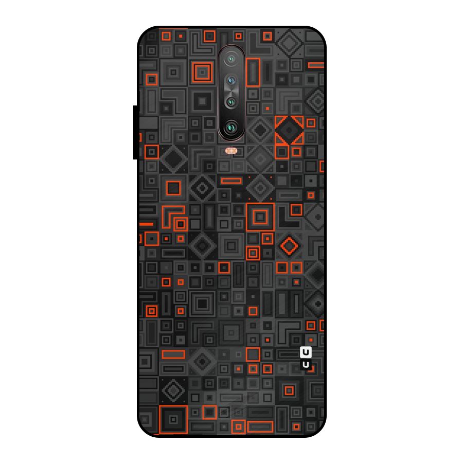 Orange Shapes Abstract Metal Back Case for Poco X2