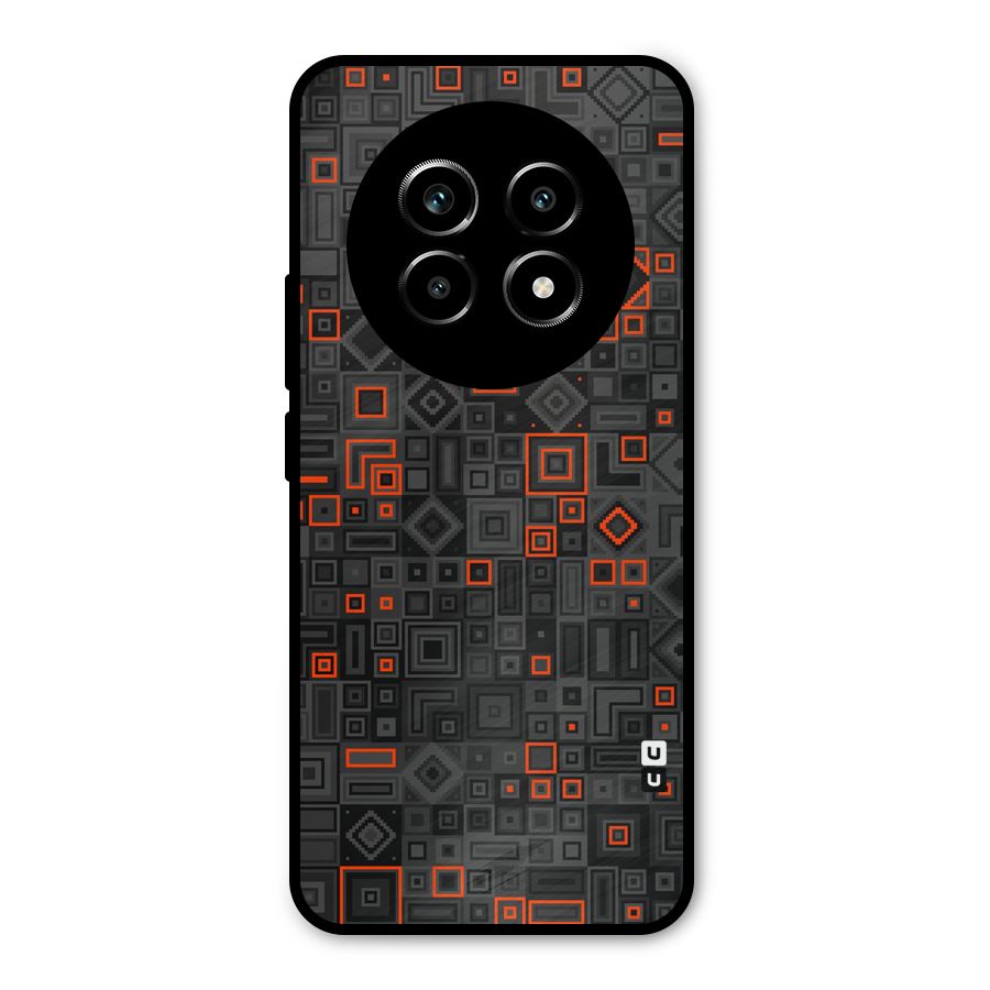 Orange Shapes Abstract Metal Back Case for Realme 14 Pro Lite