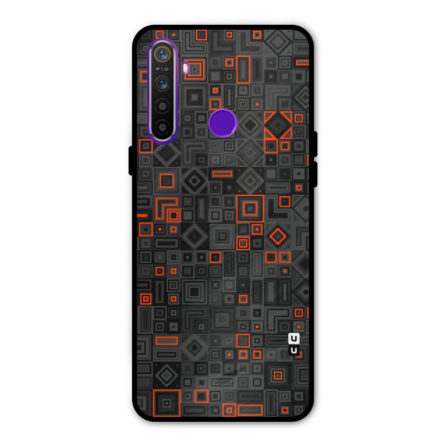 Orange Shapes Abstract Metal Back Case for Realme 5i