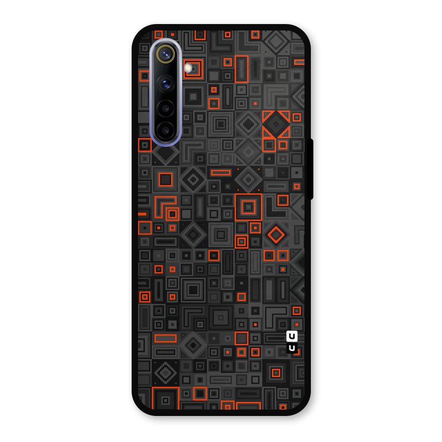 Orange Shapes Abstract Metal Back Case for Realme 6