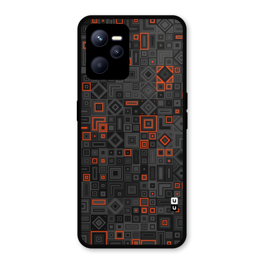 Orange Shapes Abstract Metal Back Case for Realme C35