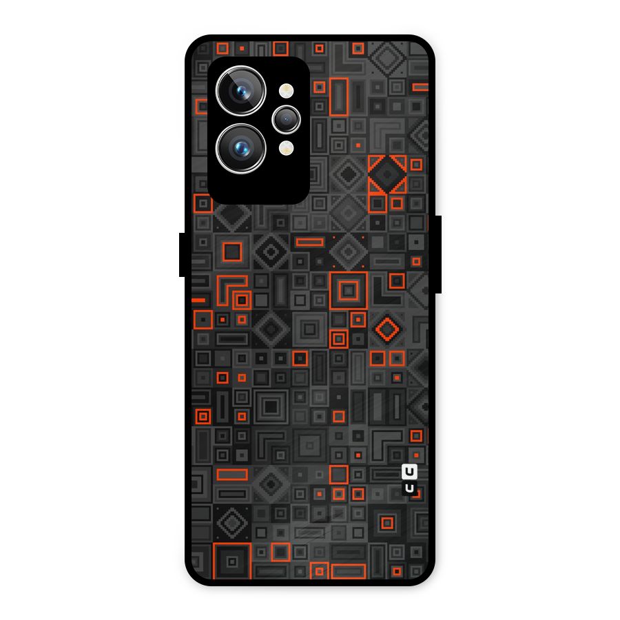 Orange Shapes Abstract Metal Back Case for Realme GT2 Pro