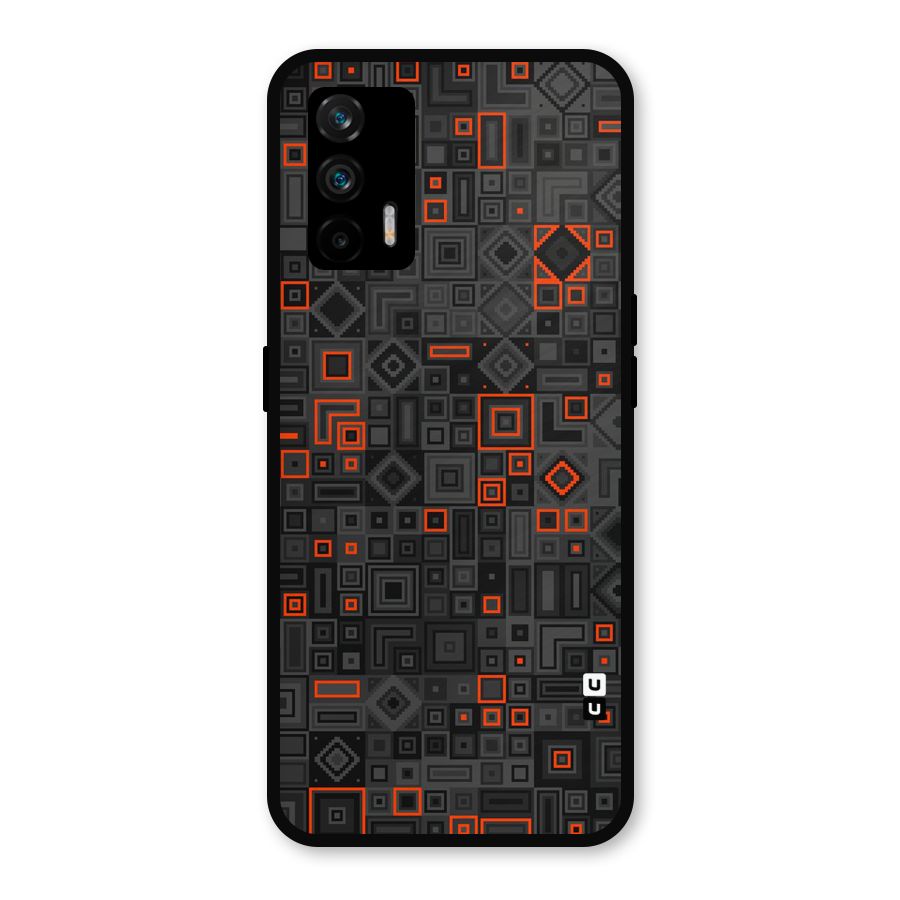 Orange Shapes Abstract Metal Back Case for Realme GT 5G