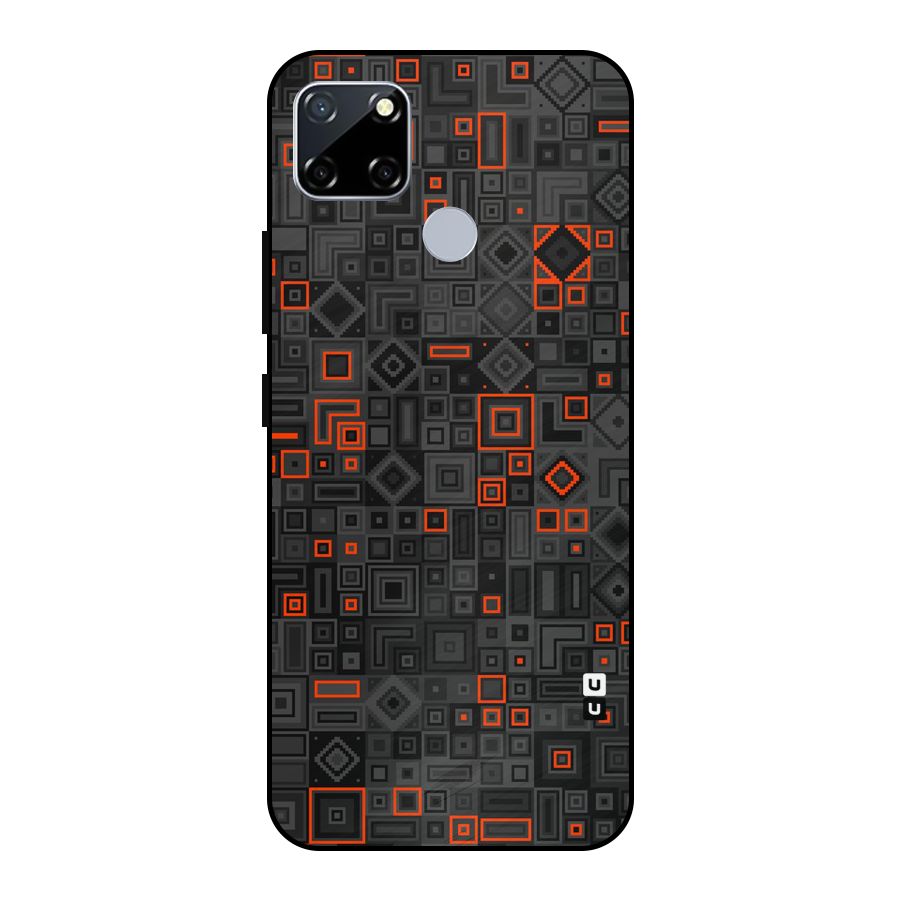 Orange Shapes Abstract Metal Back Case for Realme Narzo 20