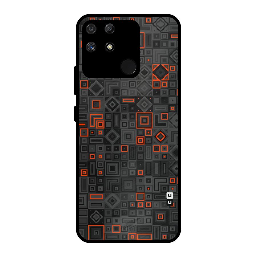 Orange Shapes Abstract Metal Back Case for Realme Narzo 50A