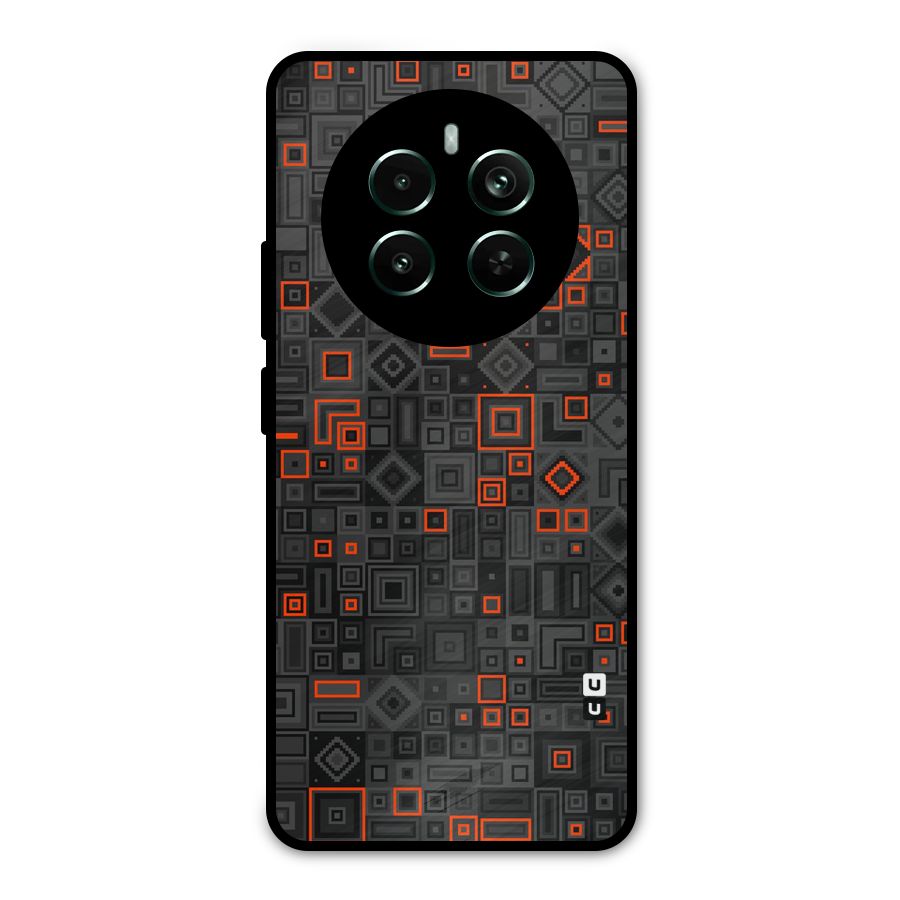 Orange Shapes Abstract Metal Back Case for Realme Narzo 70 Pro