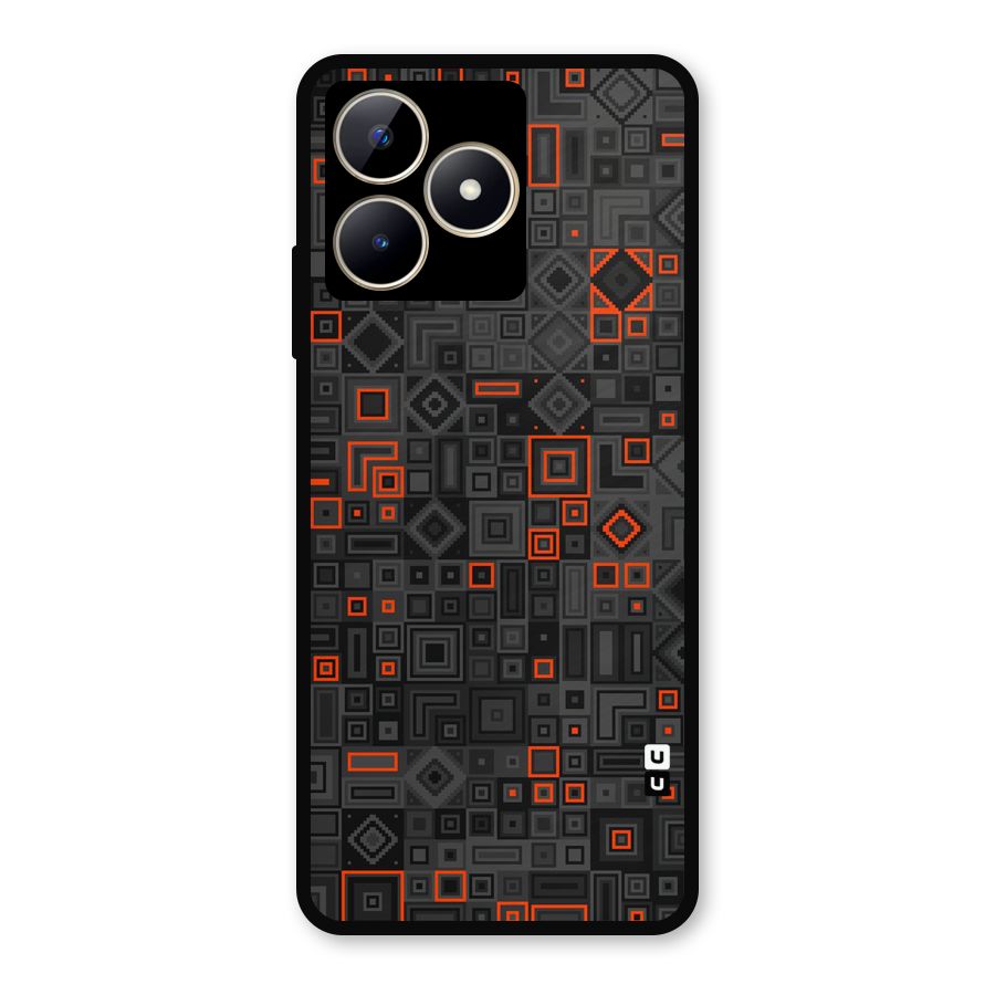 Orange Shapes Abstract Metal Back Case for Realme Narzo N53