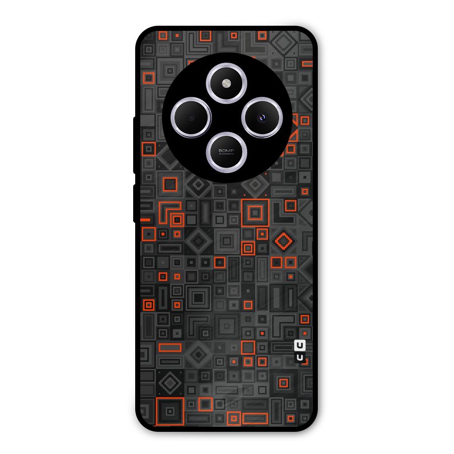 Orange Shapes Abstract Metal Back Case for Redmi 14C