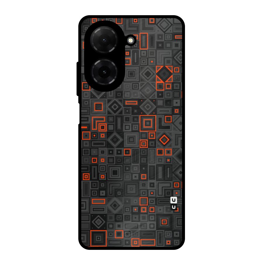 Orange Shapes Abstract Metal Back Case for Redmi A5 4G