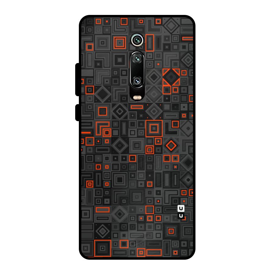 Orange Shapes Abstract Metal Back Case for Redmi K20