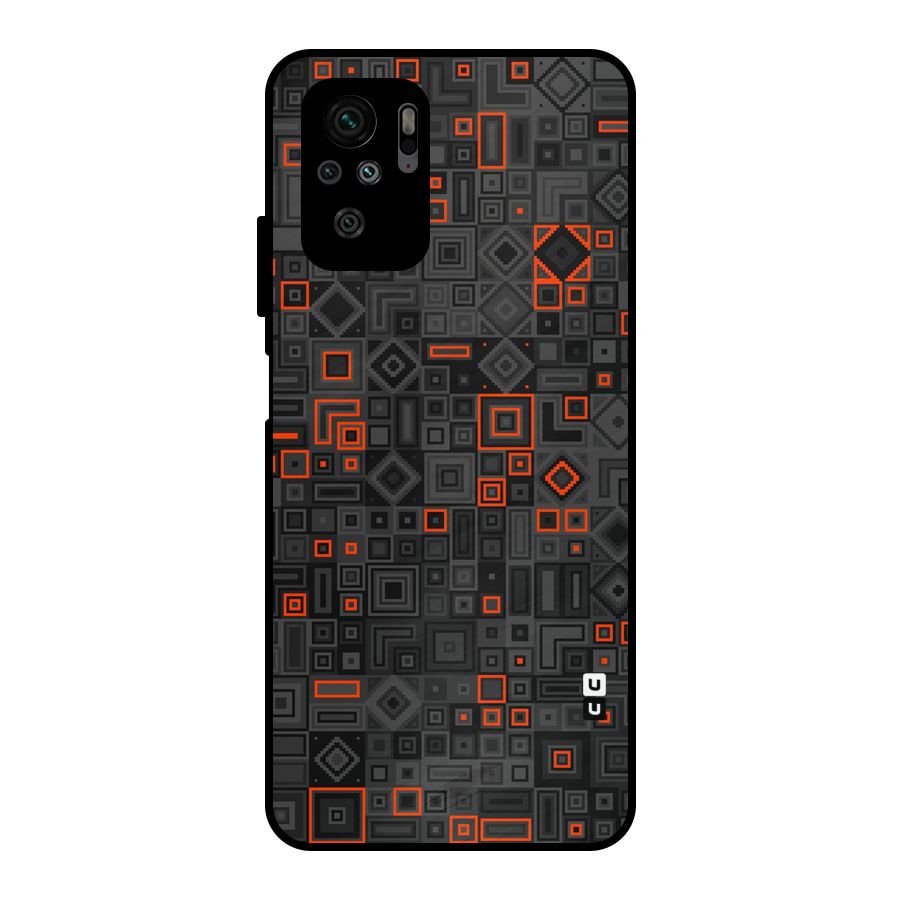 Orange Shapes Abstract Metal Back Case for Redmi Note 10