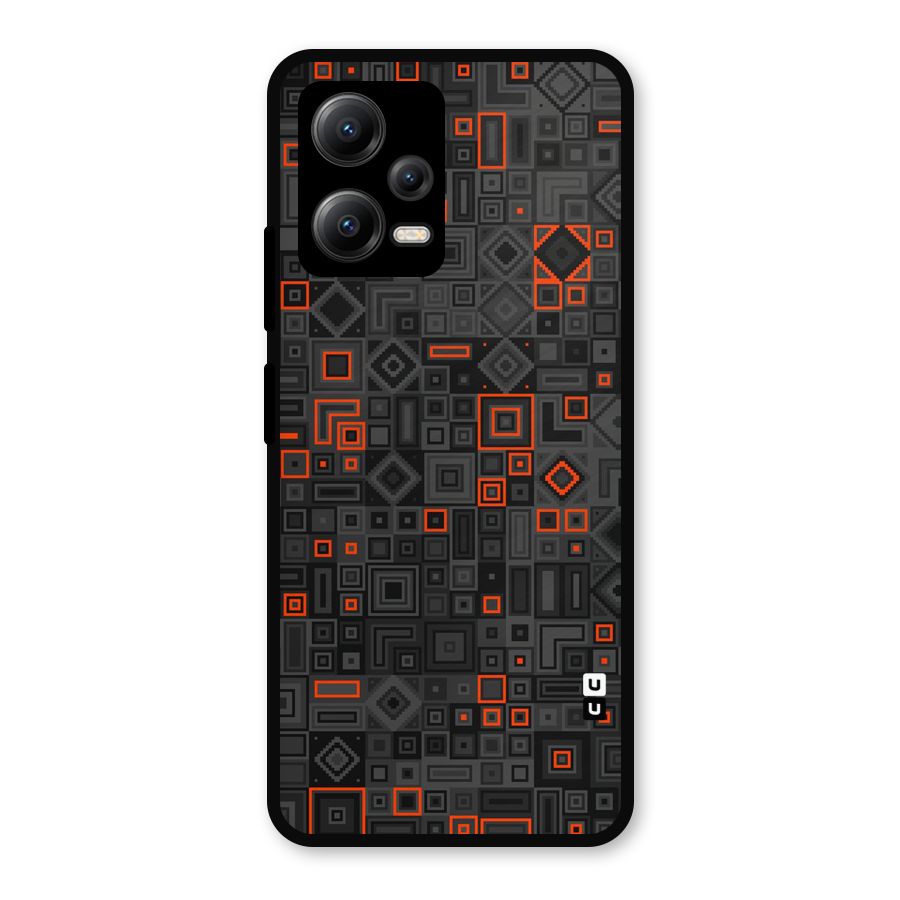Orange Shapes Abstract Metal Back Case for Redmi Note 12 5G