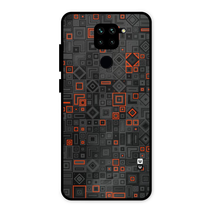 Orange Shapes Abstract Metal Back Case for Redmi Note 9