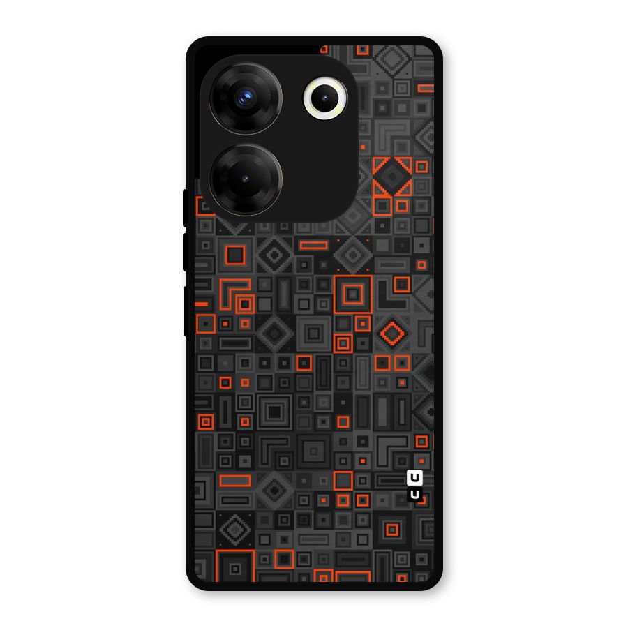 Orange Shapes Abstract Metal Back Case for Tecno Camon 20