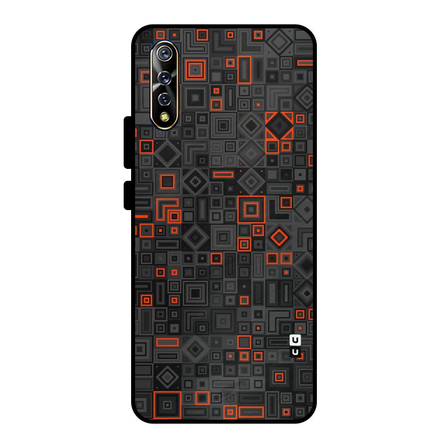 Orange Shapes Abstract Metal Back Case for Vivo S1