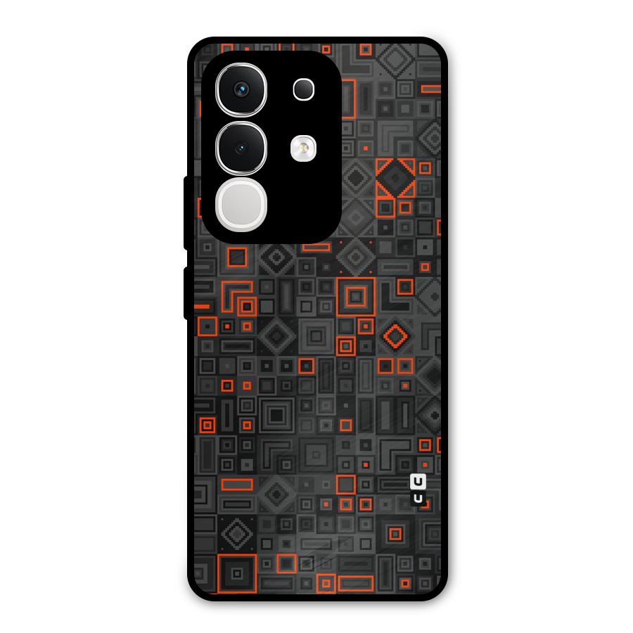 Orange Shapes Abstract Metal Back Case for Vivo T4x